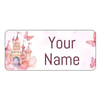 Design for Princess Name Labels: back, background, Generic, gray, grey, stripes, white