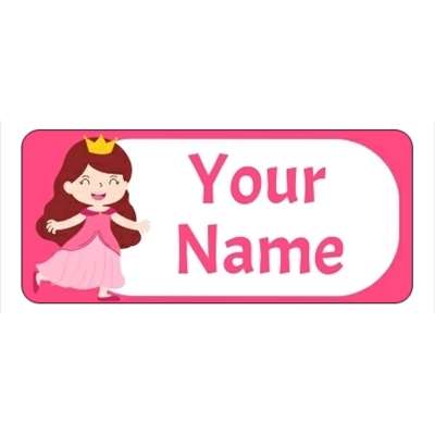 Design for Princess Name Labels: bird, blue, branch, fashion, flower, gold, old, oriental, pink, retail, tree, twig, yellow